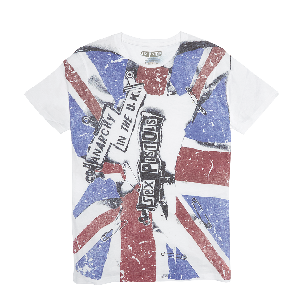 Sex Pistols British Flag Tee Shirt popular Vintage