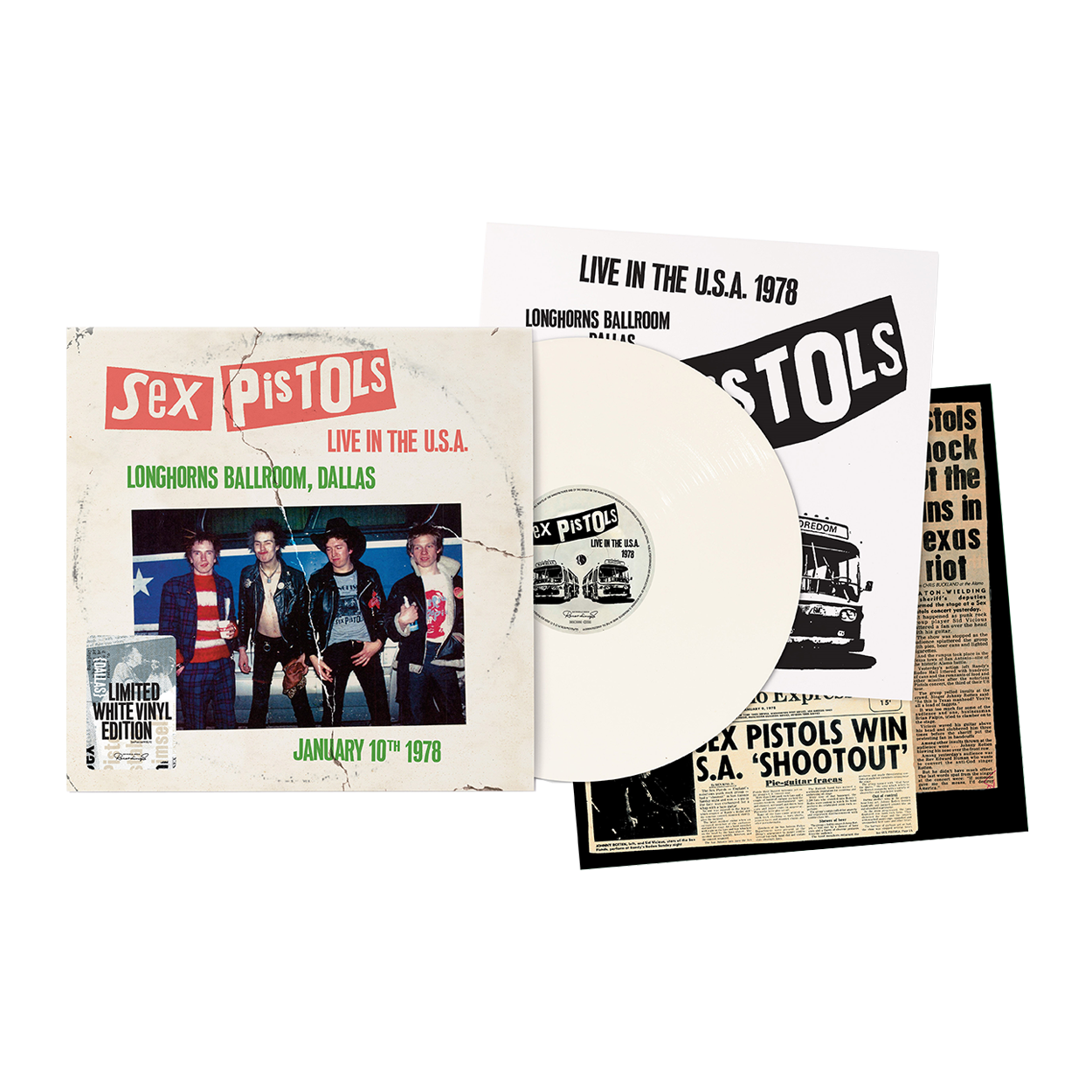 Live In The USA 1978 – Dallas: White Vinyl LP - Sex Pistols