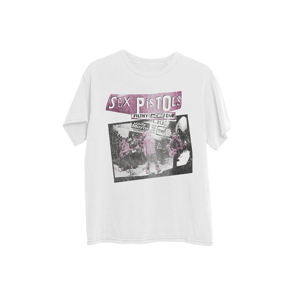 Sex Pistols - Filthy Lucre White Live Tee
