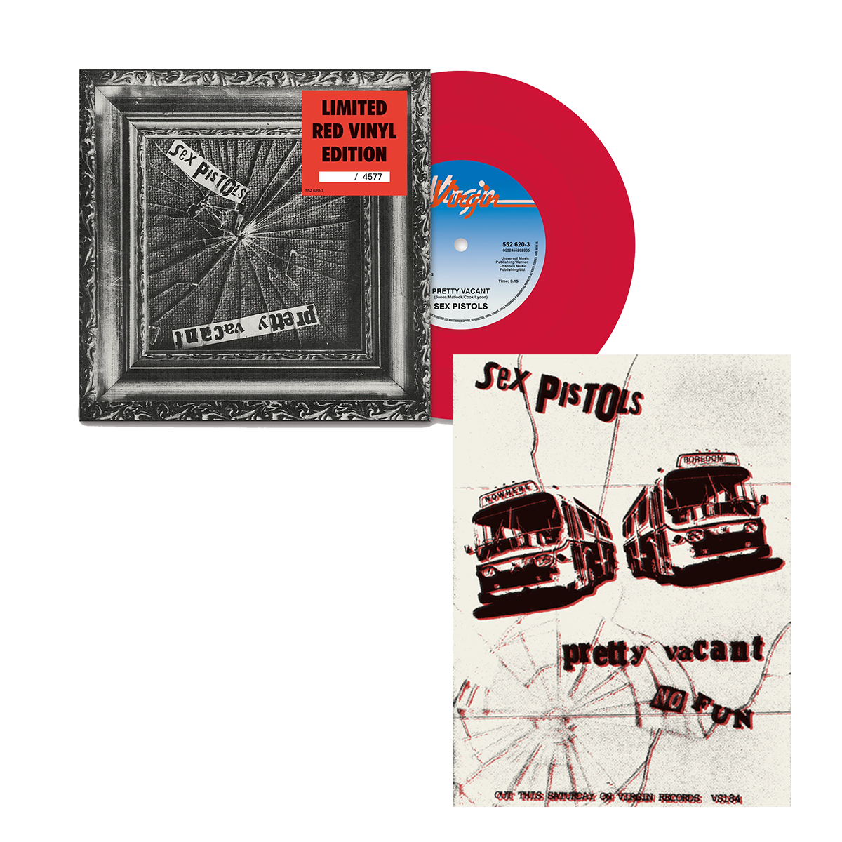Pretty Vacant: Red Vinyl 7" Single + Pretty Vacant Poster