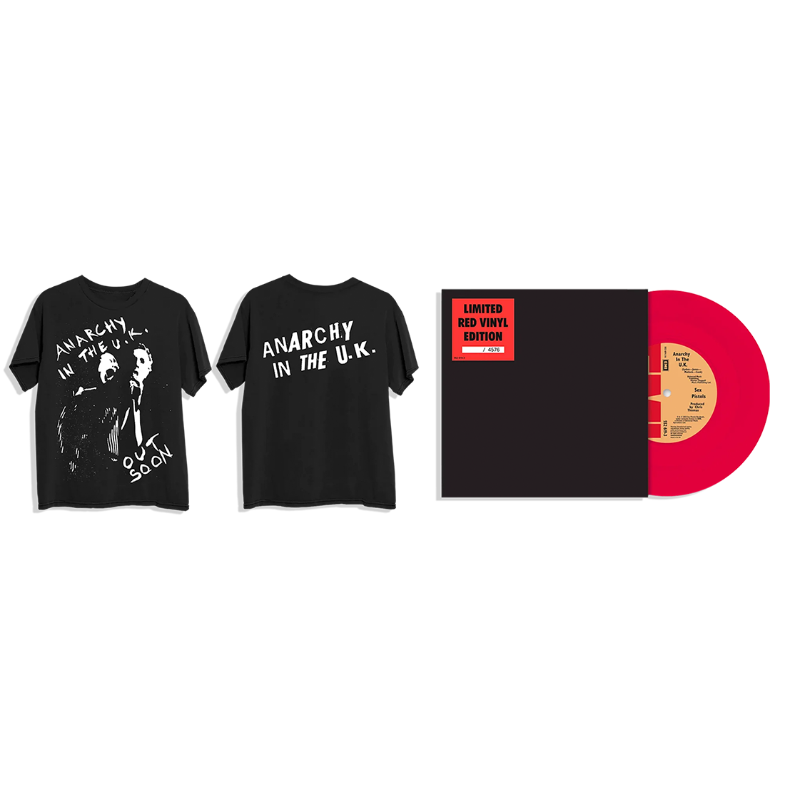 Anarchy in The UK: Exclusive Red Vinyl 7" + Anarchy in the UK Out Soon Black T-Shirt