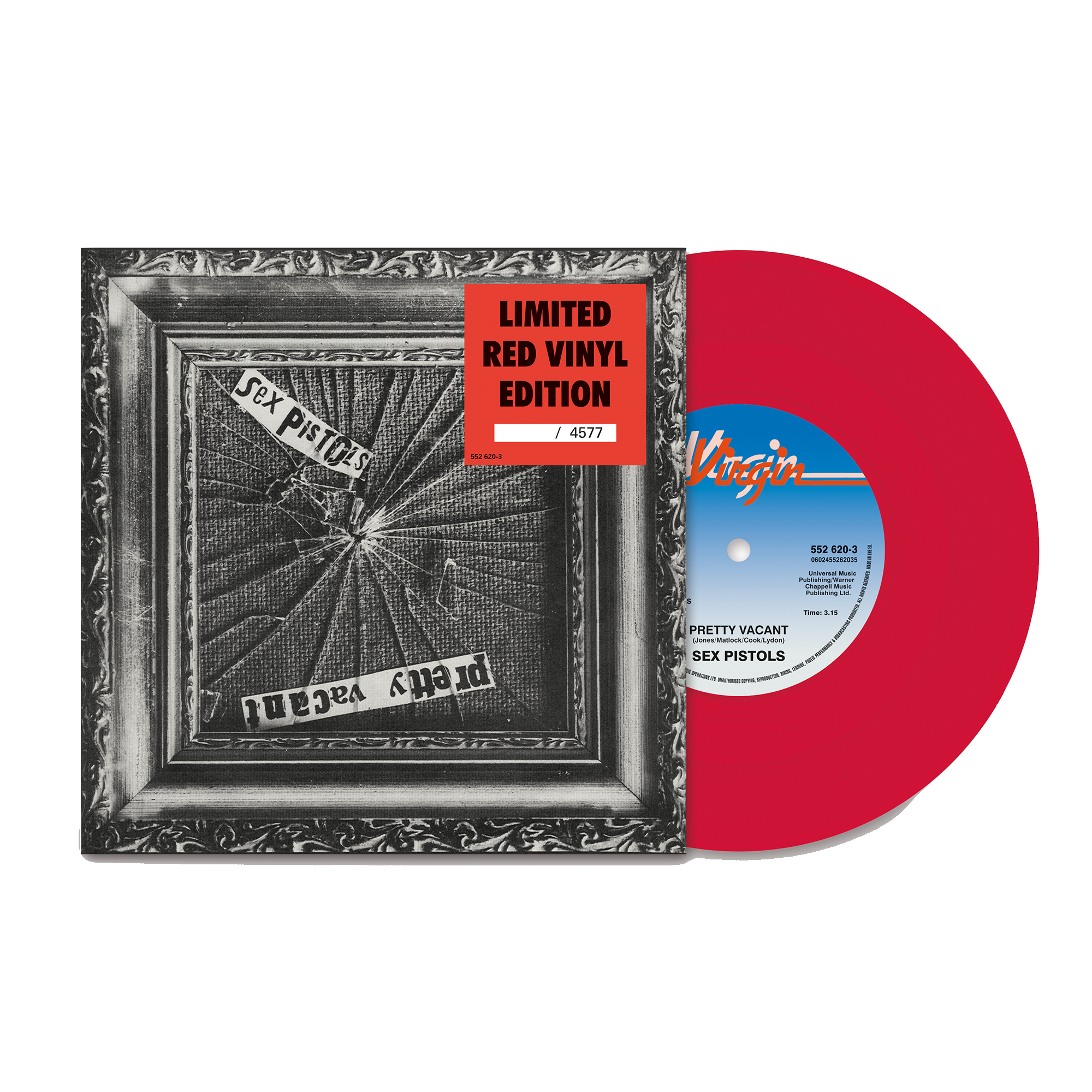 Pretty Vacant: Red Vinyl 7" Single + Pretty Vacant Don’t Care T-Shirt + Pretty Vacant Poster