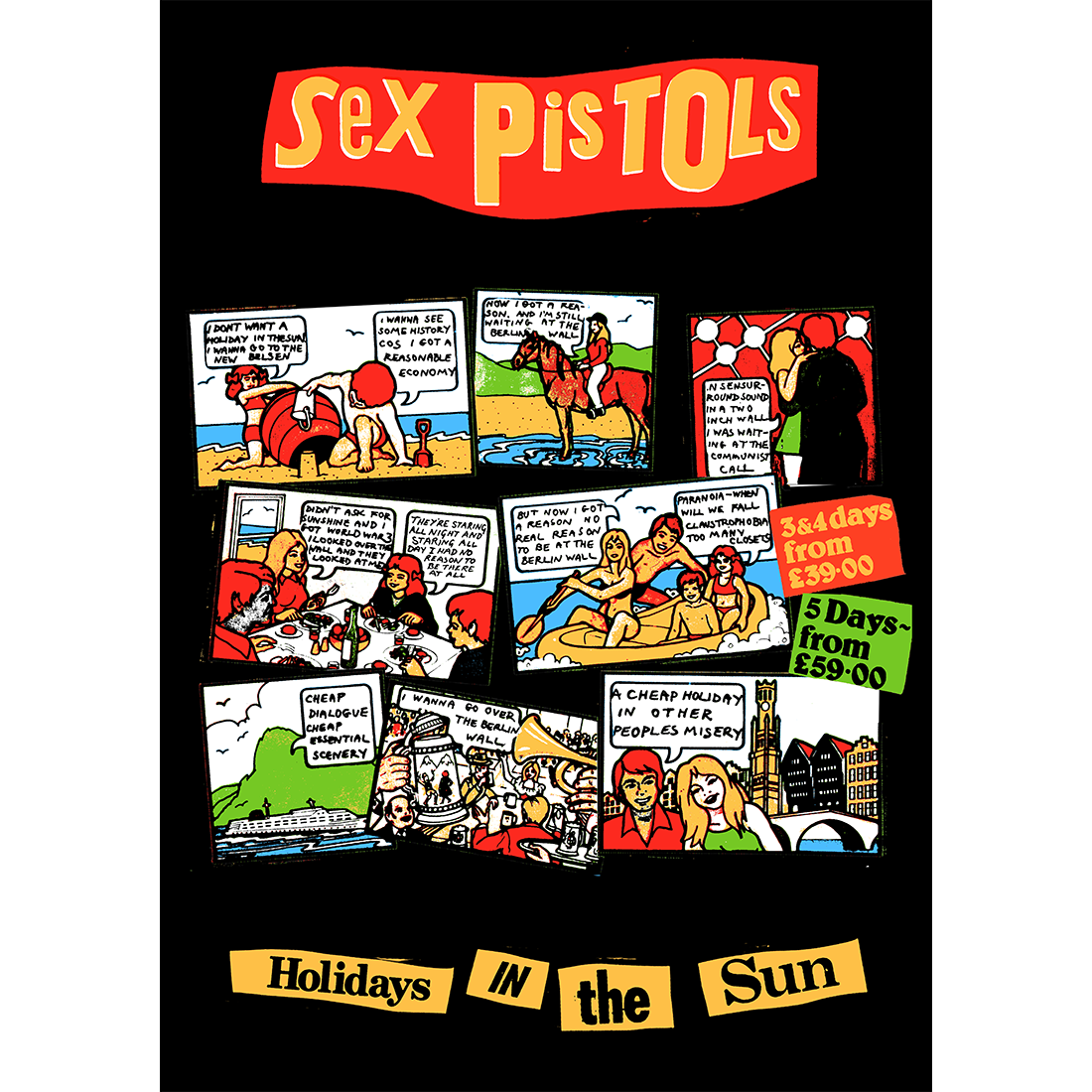 Holiday In The Sun: Exclusive Yellow 7" Vinyl + Holidays in the Sun  Poster + Holidays in the Sun White T-Shirt