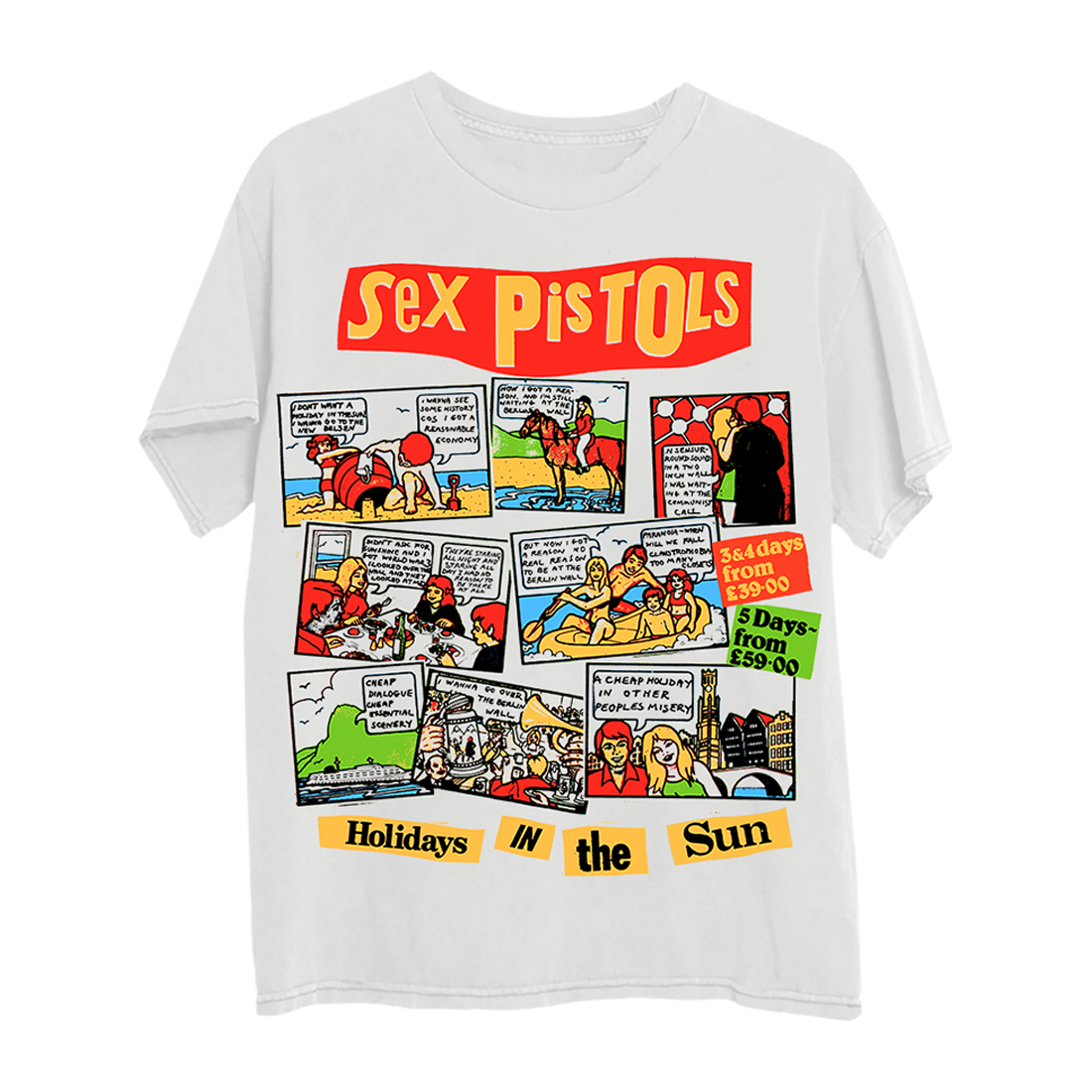 Holiday In The Sun: Exclusive Yellow 7" Vinyl + Holidays in the Sun  Poster + Holidays in the Sun White T-Shirt